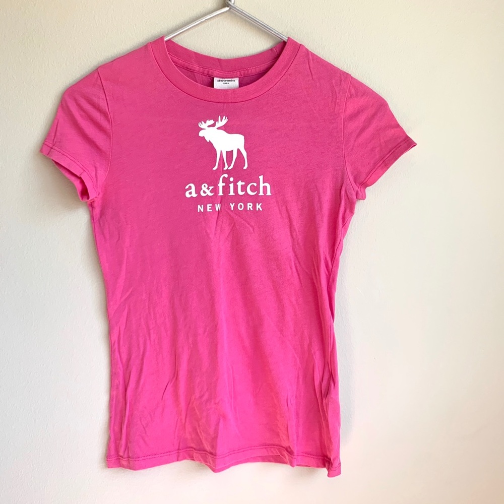 Abercrombie Kids Pink Logo Tee✨